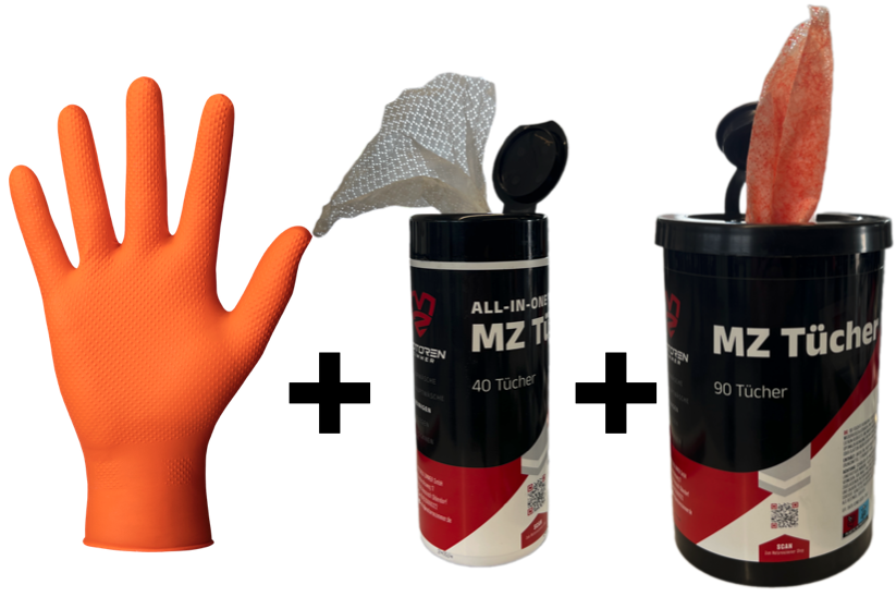 XXL SET Handschuhe+90Tücher+40Tücher